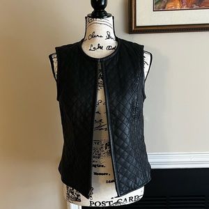 Black leather vest